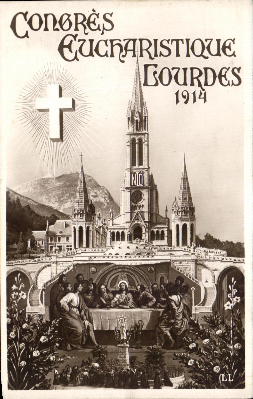 CPA Congres Eucharistique Lourdes 1914