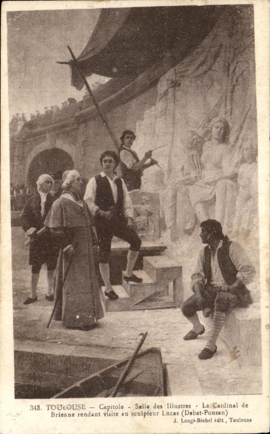 Sitio de CPA Toulouse Capitole de famoso el cardenal de la visita de vuelta de Brienne al escultor de Lucas