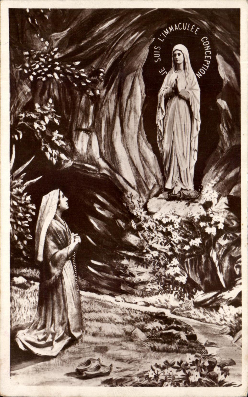 CPA Lourdes Apparition de Lourdes