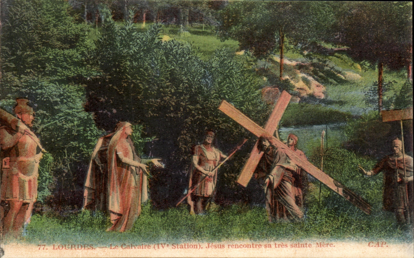 CPA Lourdes Le Calvaire Jesus rencontre sa tres Sainte Mere