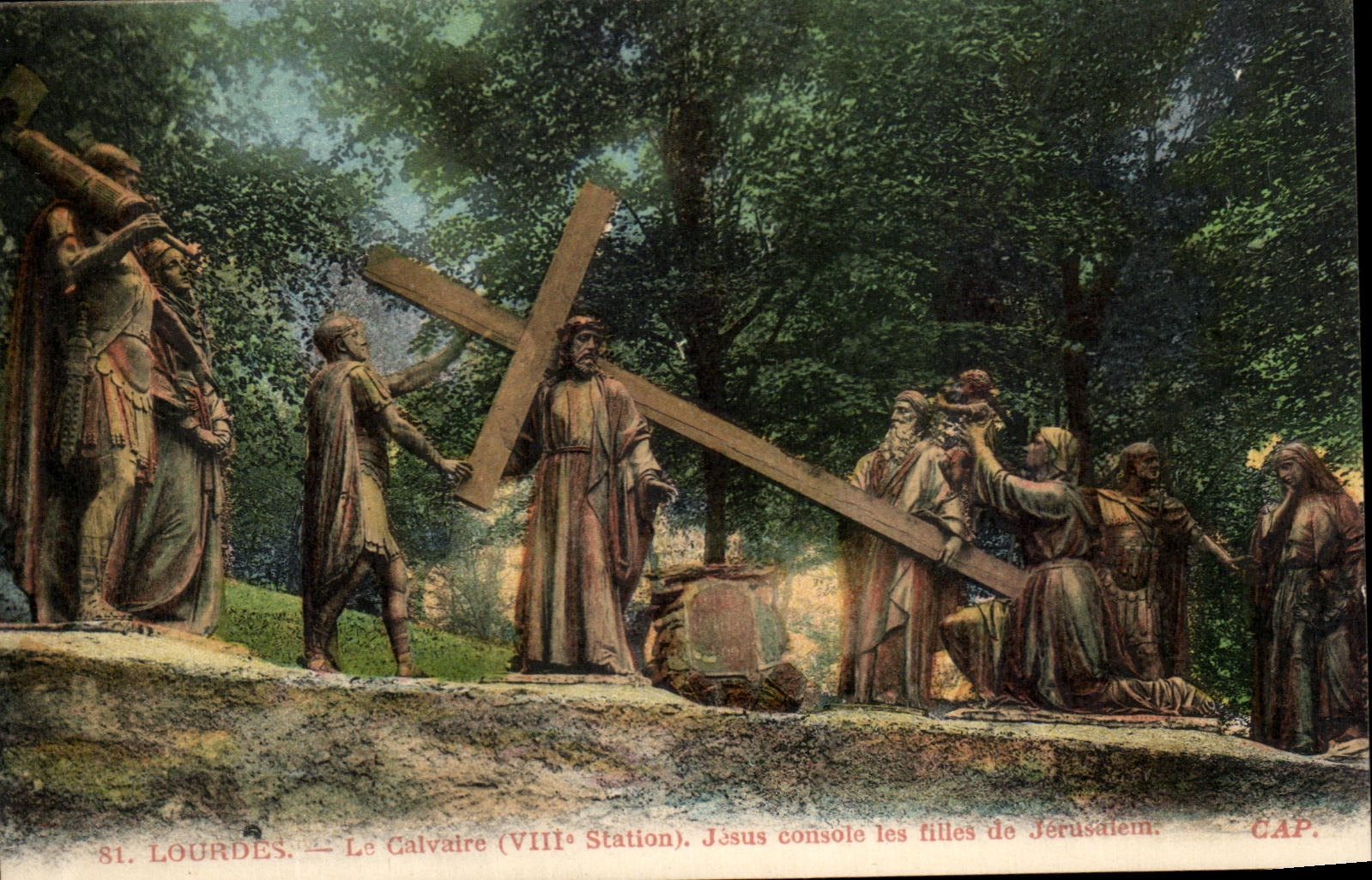 CPA Lourdes Le Calvaire Jesus Console les filles de Jerusalem