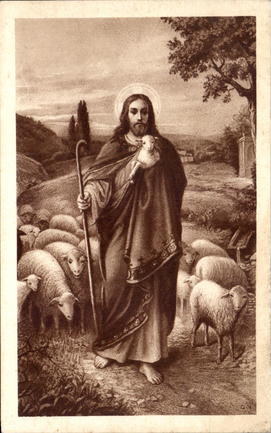 CPA Jesus Christ Moutons 