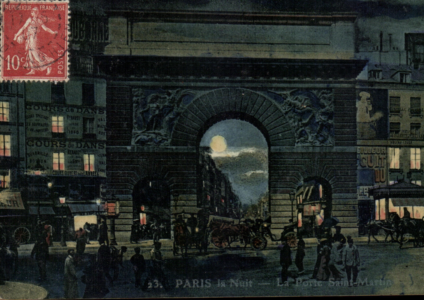 CPA Paris La Nuit La Porte Saint Martin