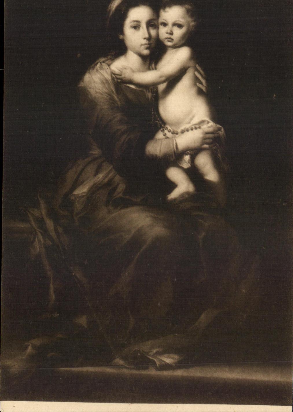 CPA Virgan Of Rosario Murillo Museo Del Prado Madrid