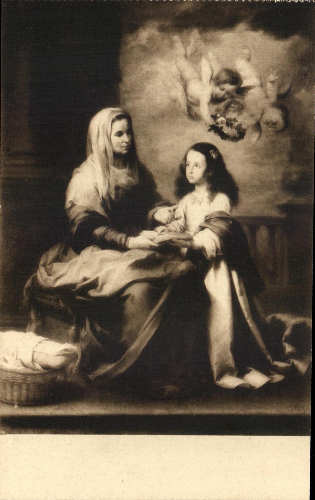 CPA Santa Anna Dando Leccion In Virgen Murillo Museo Del Prado Madrid