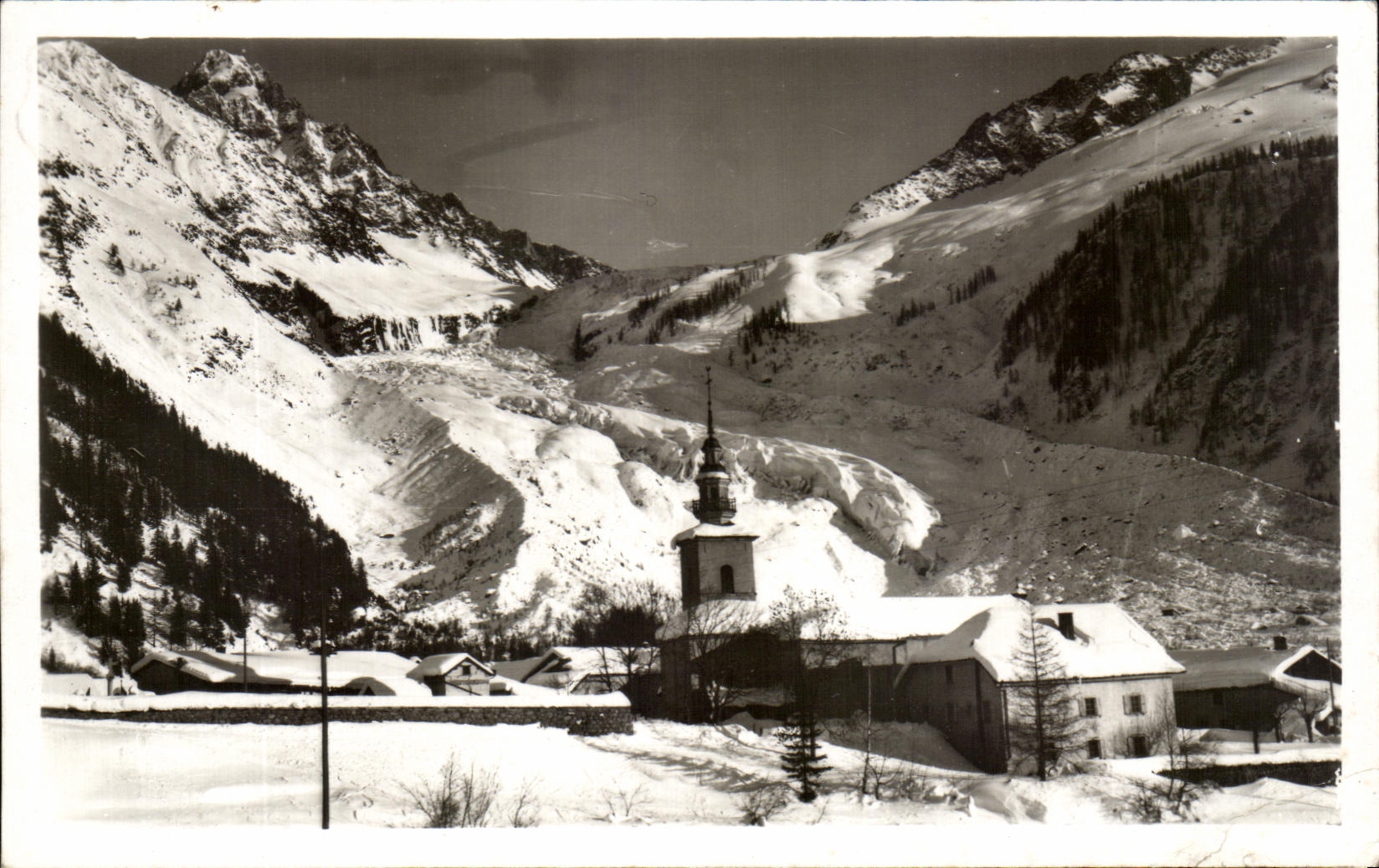 CPSM Argentieres y el glaciar