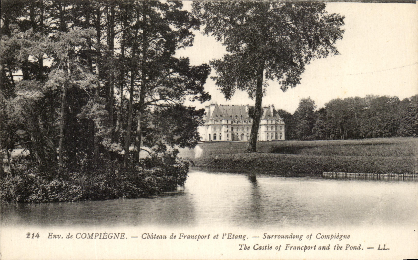 CPA del castillo De Francport de Compiegne y de la charca