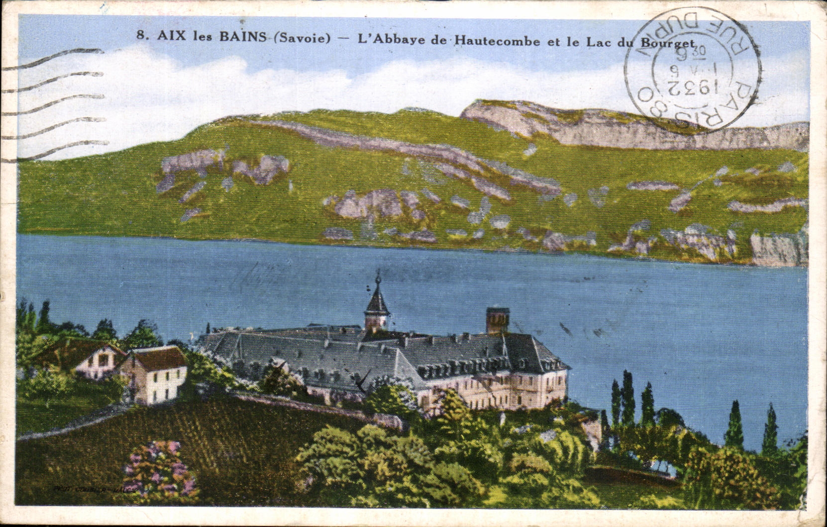 CPA Aix les Bains the Abbey of Hautecombe and the Lake of Le Bourget
