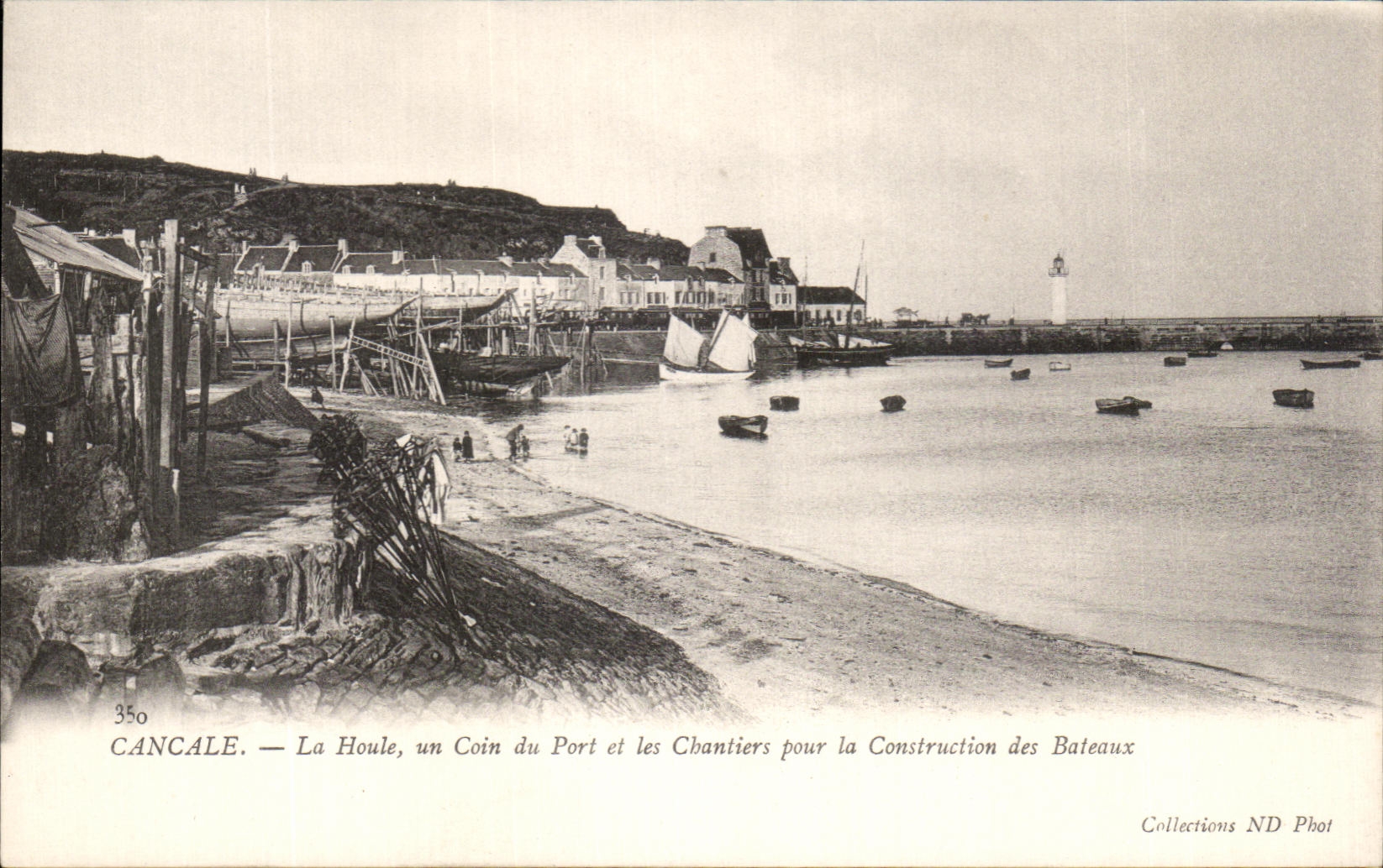 CPA Cancale La swells a Corner of the Port and the Building sites for the Construction of the Boats