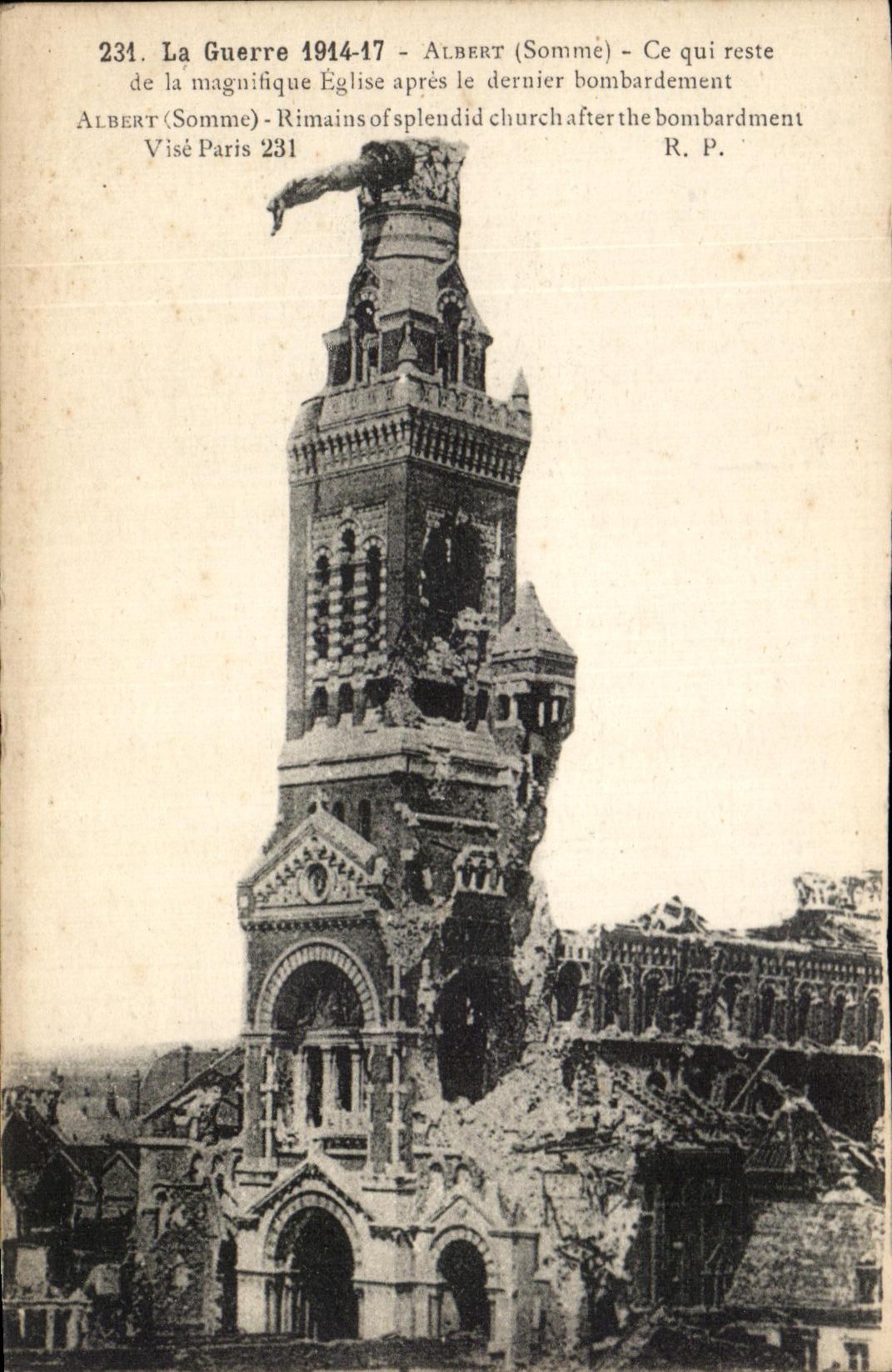 CPA Albert What remains splendid Eglise Militaria