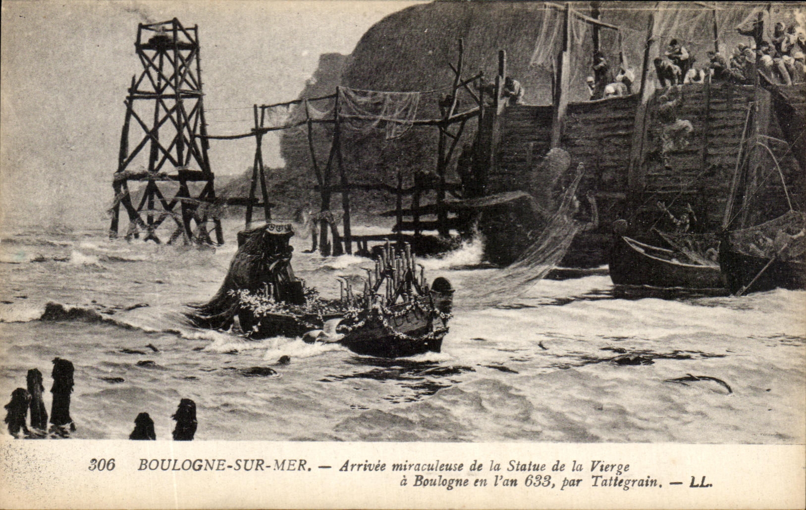 CPA Boulogne On Sea Arrival Miraculous of Statue of the Virgin in the year 633 Tattegrain