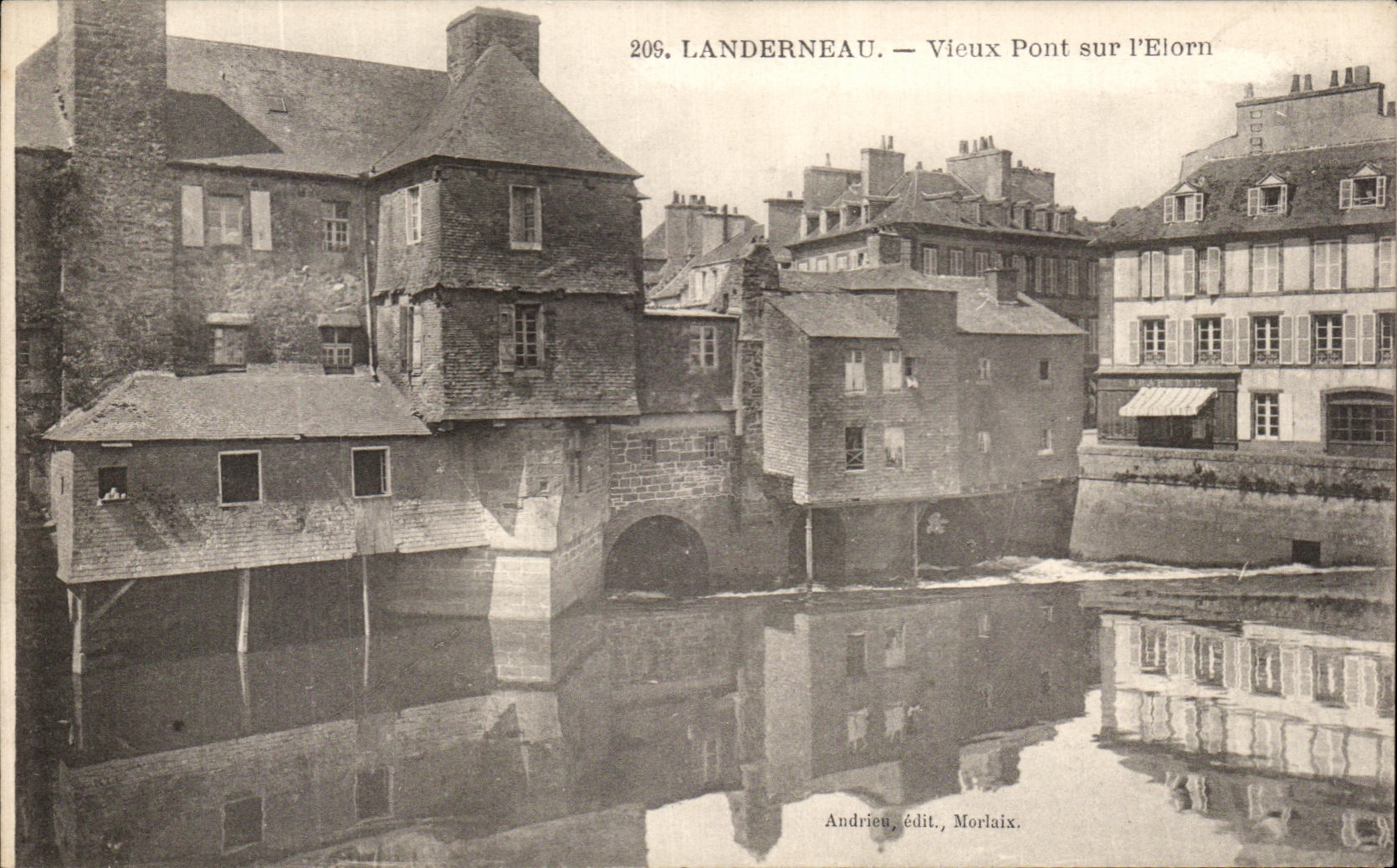 CPA Landerneau Vieux Pont Sur l'Elorn