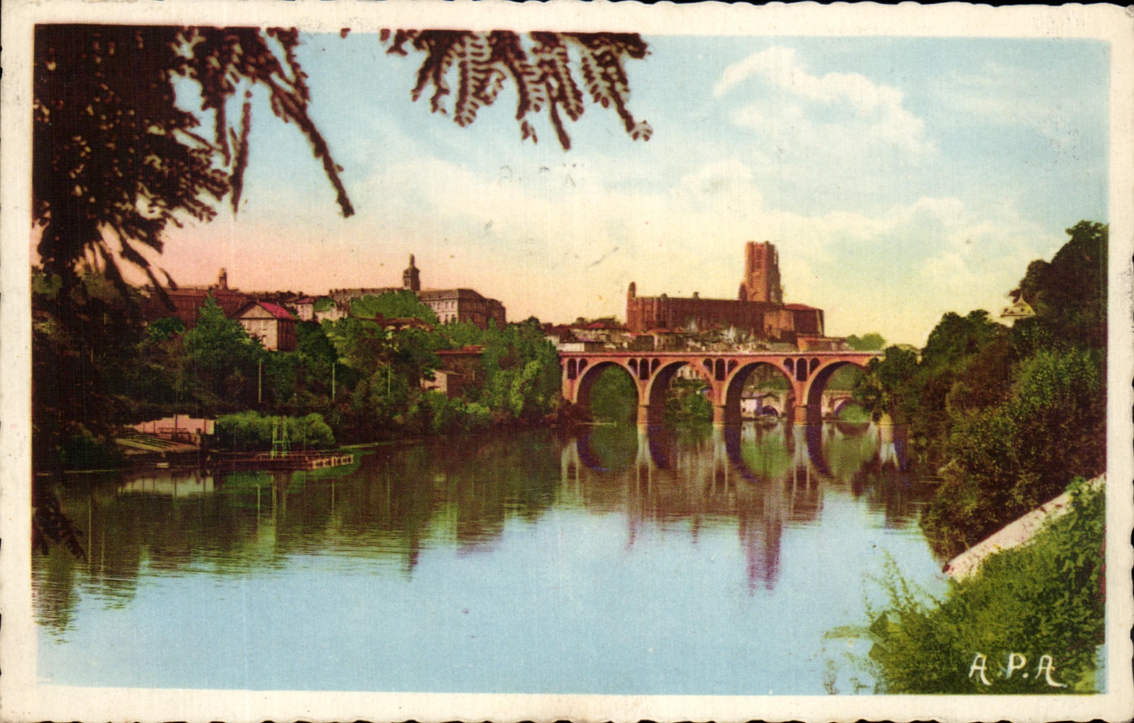 Bancos de CPA Albi del Tarn el nuevo puente y la catedral