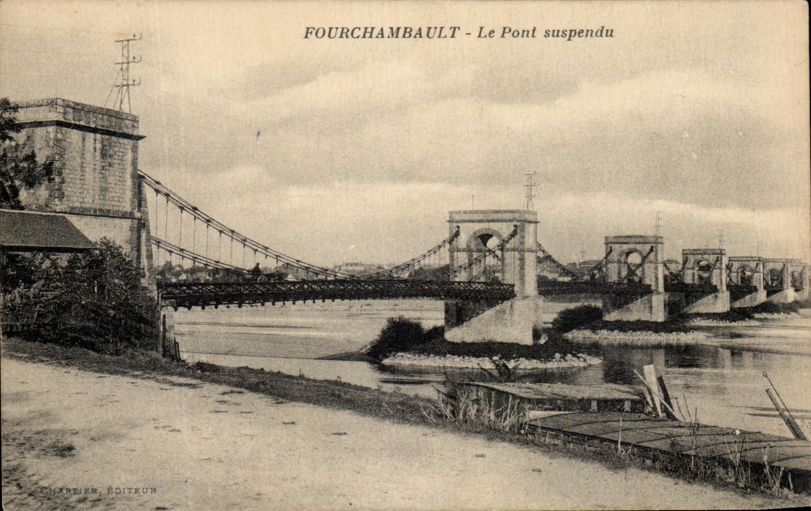 CPA Fourchambault the Suspended bridge
