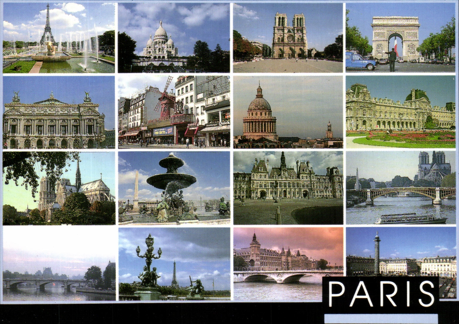 CPM Paris Monuments Tour eiffel Sacre Coeur Notre Dame