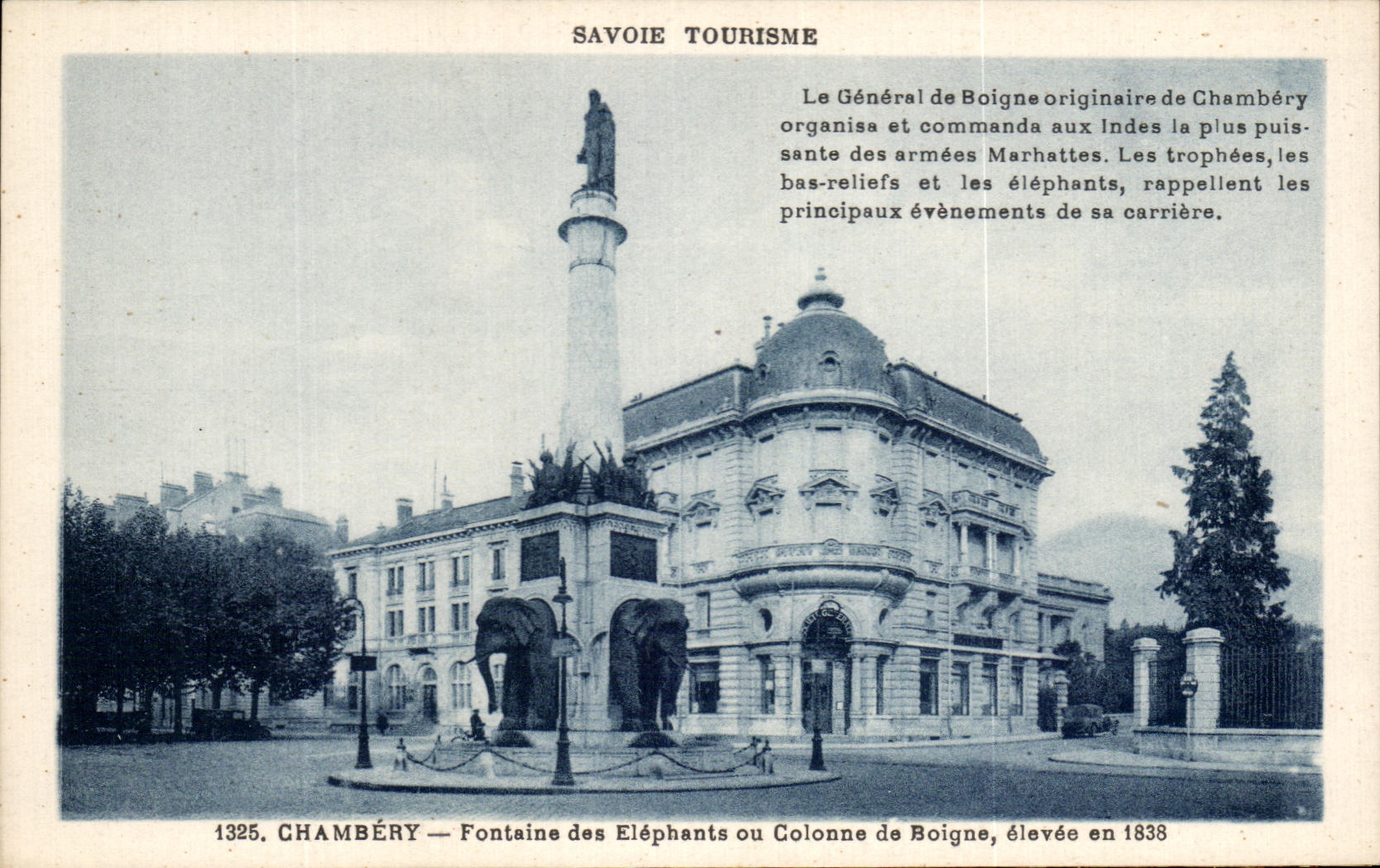 CPA Chambery Fontaine des Elephants ou Colonne de Boigne elevee