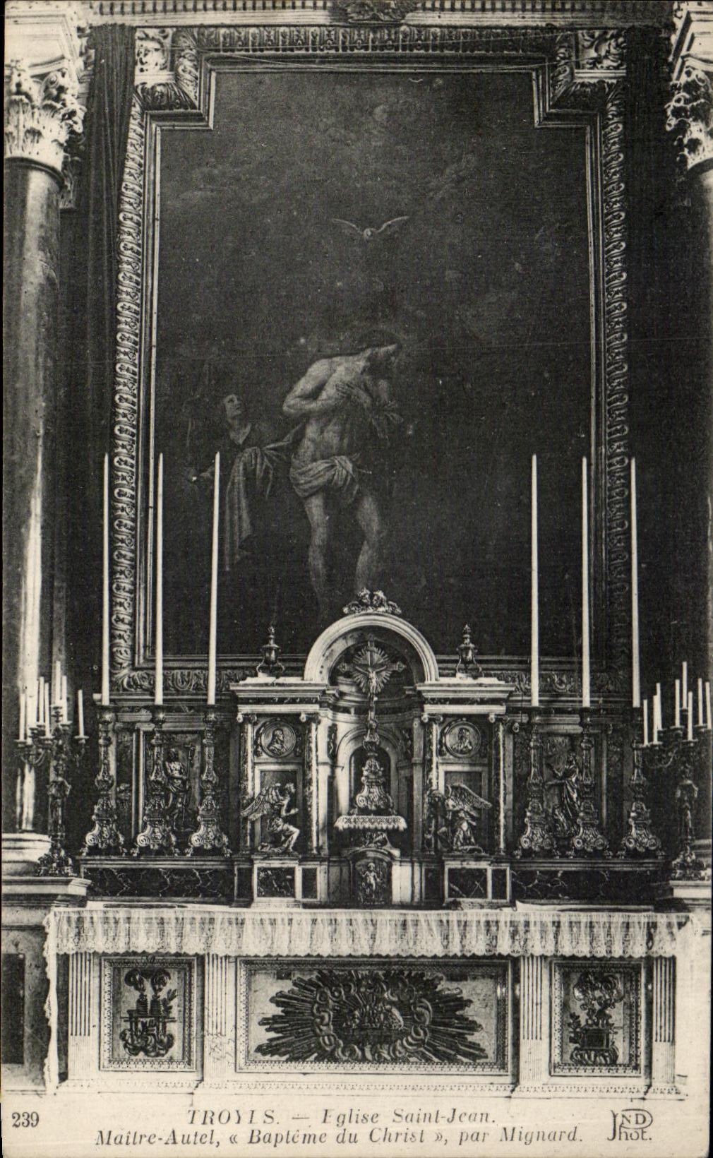 CPA Troyes Church Saint Main Jean Furnace bridge Baptism of Christ by Mignard