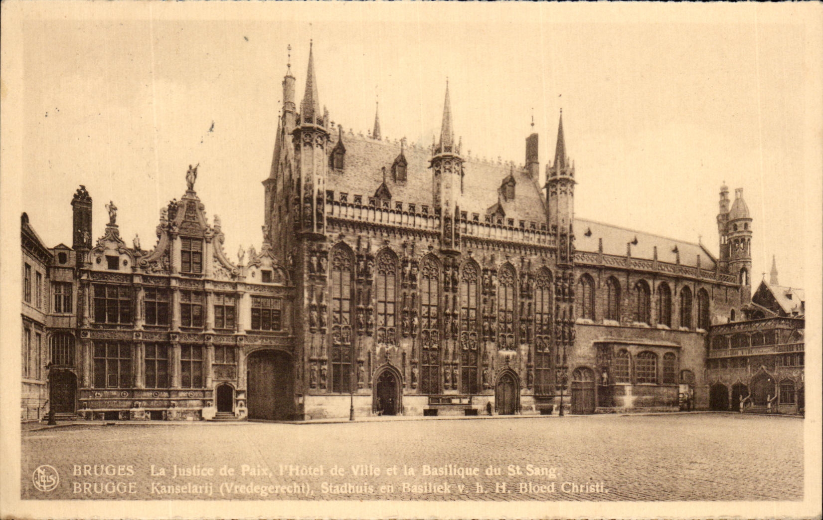 CPA Bruges La District court I' Town hall and the Basilica of St Blood