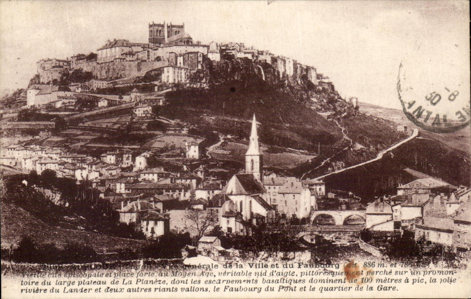 CPA St Flour View of the City and the Suburb
