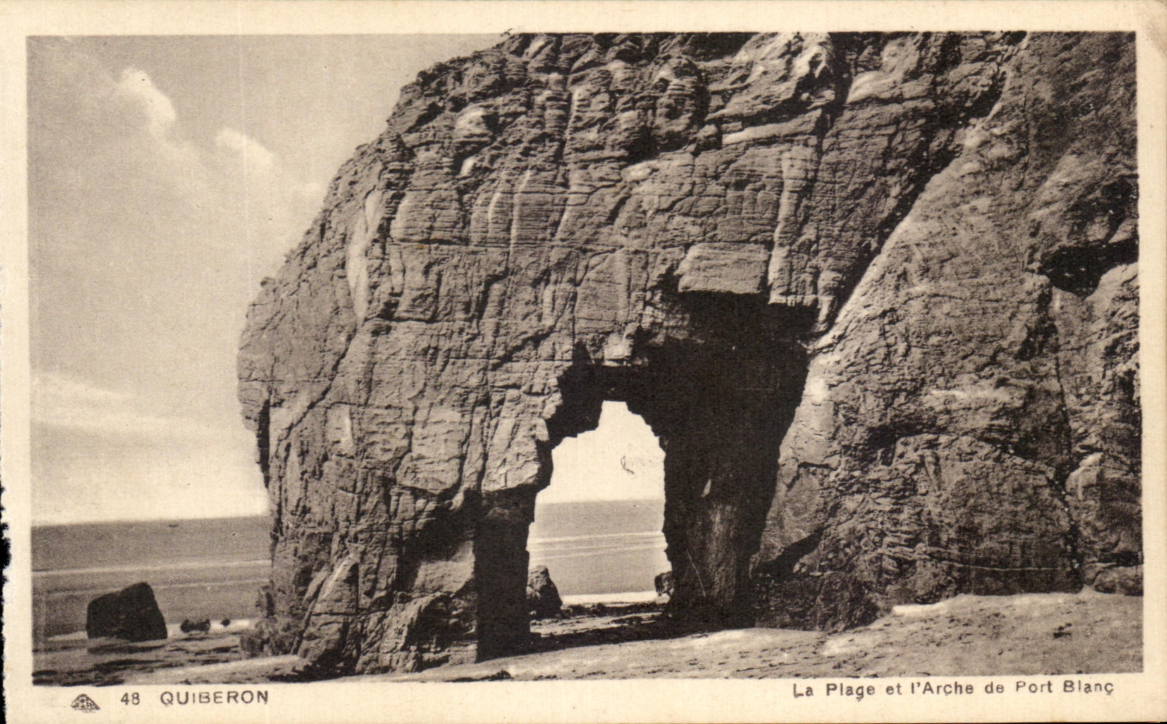 CPA Quiberon La Plage Et l'Arche De Port Blanc