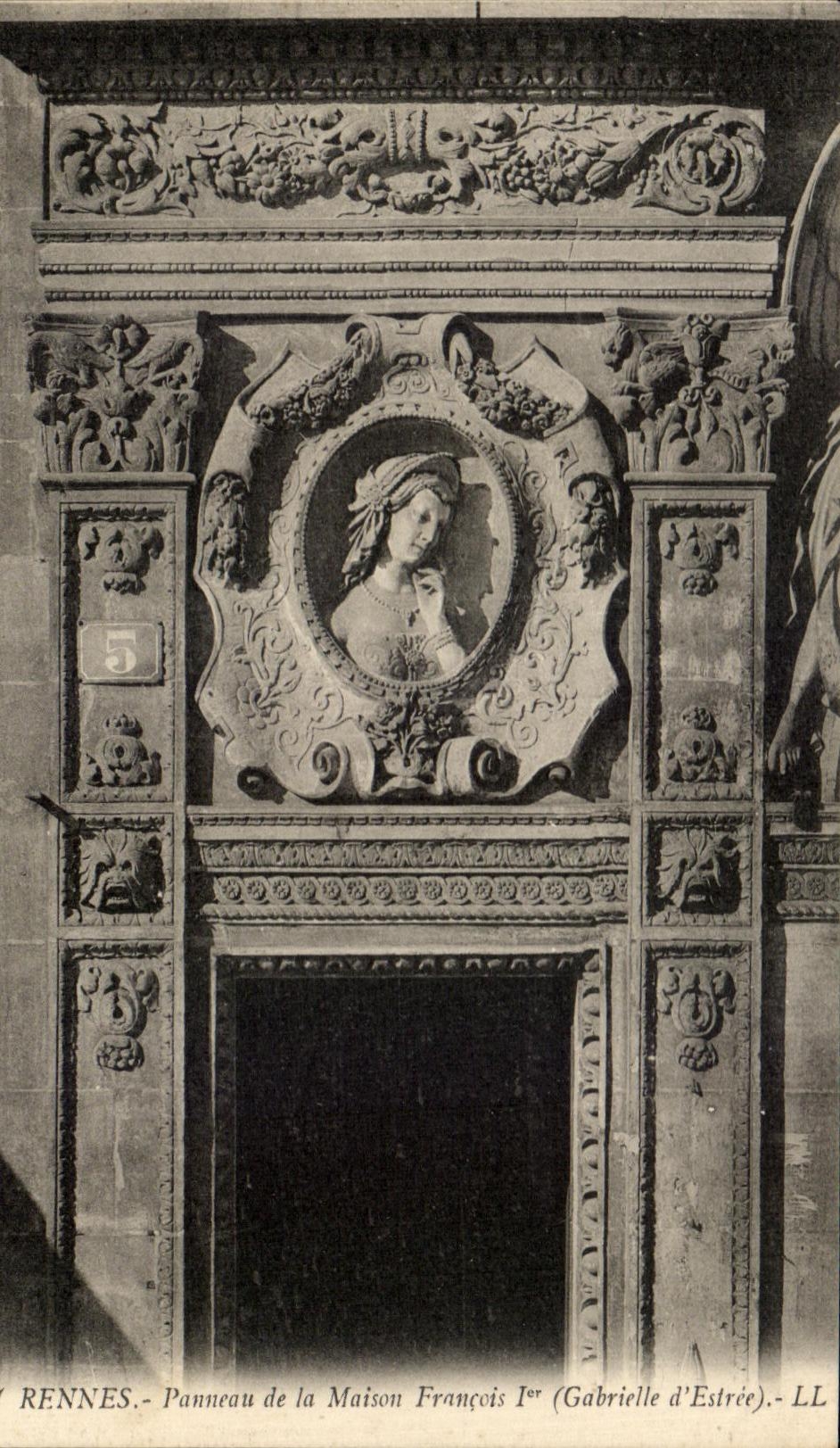 CPA Rennes Panneau De La Maison Francois 1er Gabrielle d'Estree