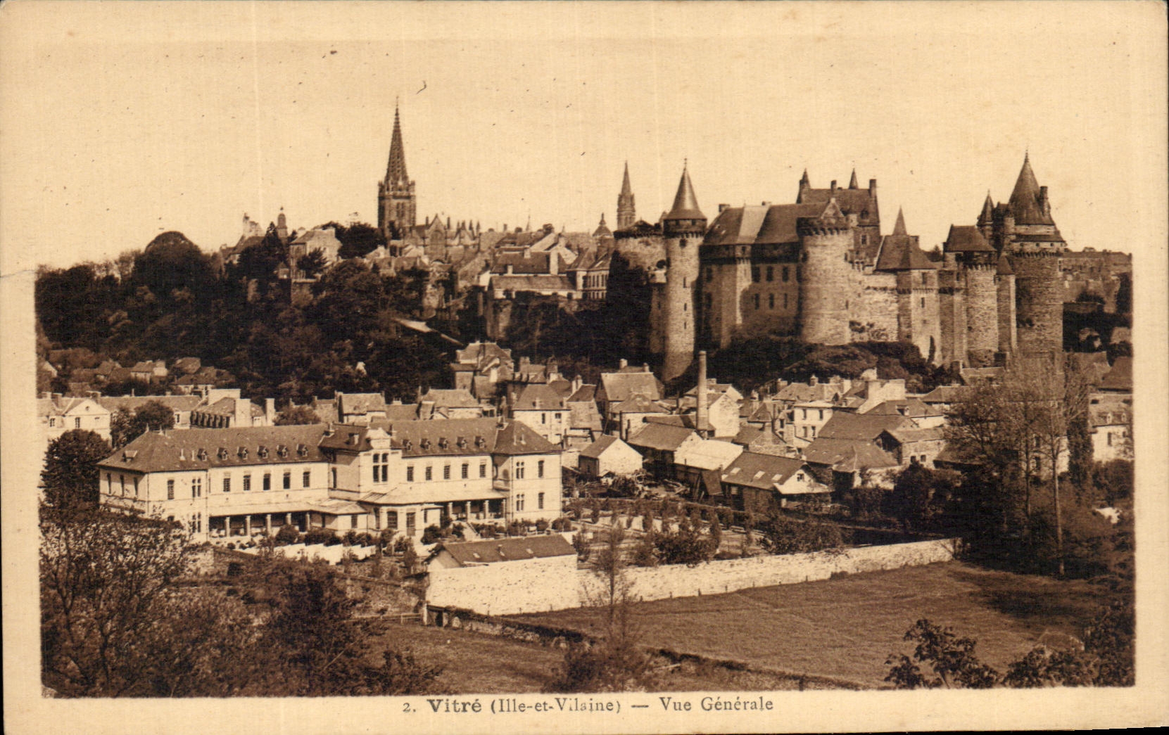 CPA Vitre Vue Generale Chateau
