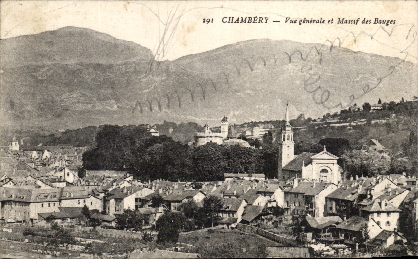 CPA Chambery vue Generale Et Massif Des Bouges