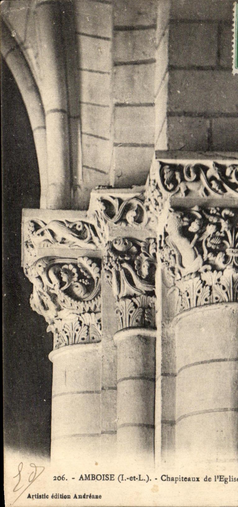 CPA Amboise Chapiteaux de l'Eglise St Denis