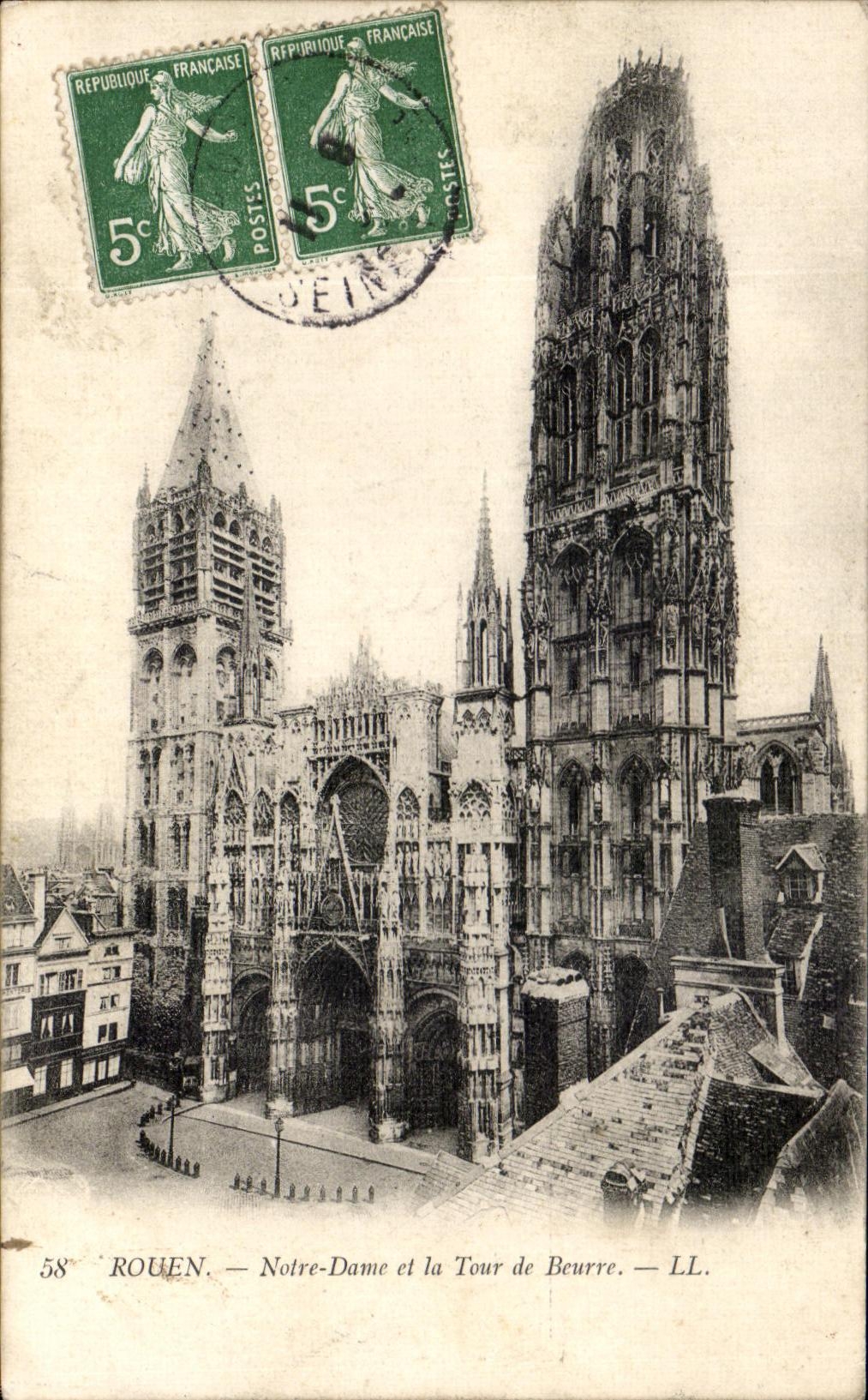 CPA Rouen Notre Dame and the Tower of Butter