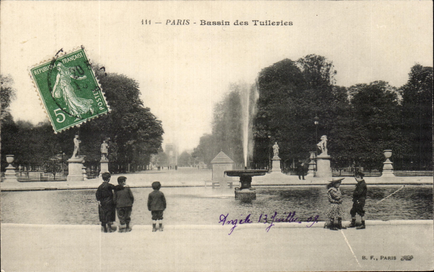 CPA Paris Basin of Tileries Children