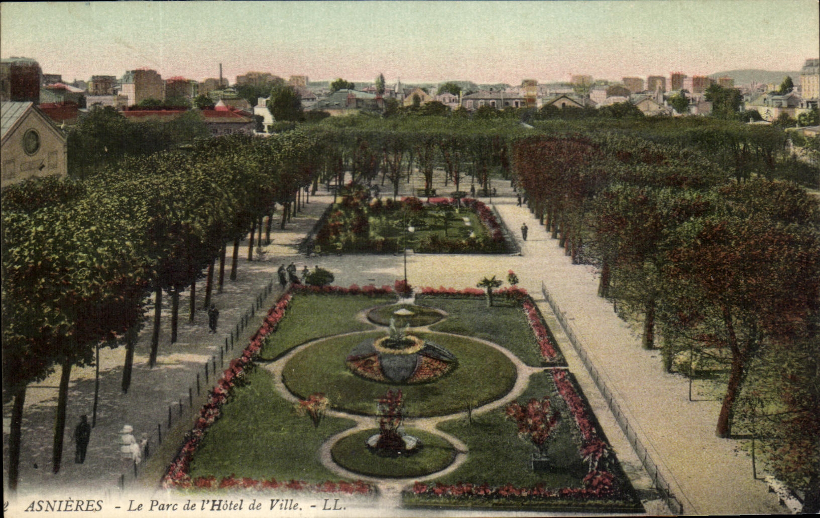CPA Asnieres Le Parc de I'Hotel de Ville