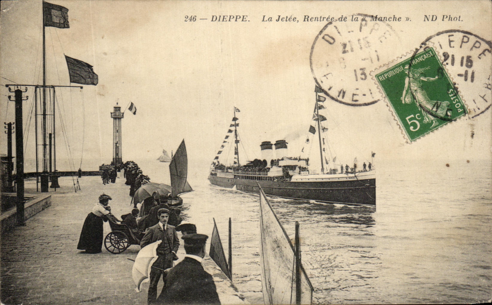 CPA Dieppe el embarcadero Sunken del barco de canal ingles