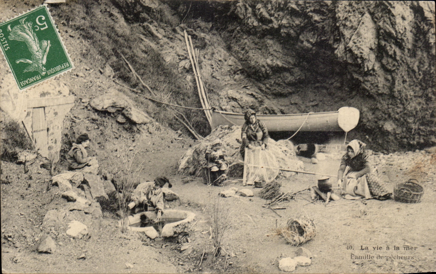 CPA Life With the Sea Family Of Sinners folklore Costume