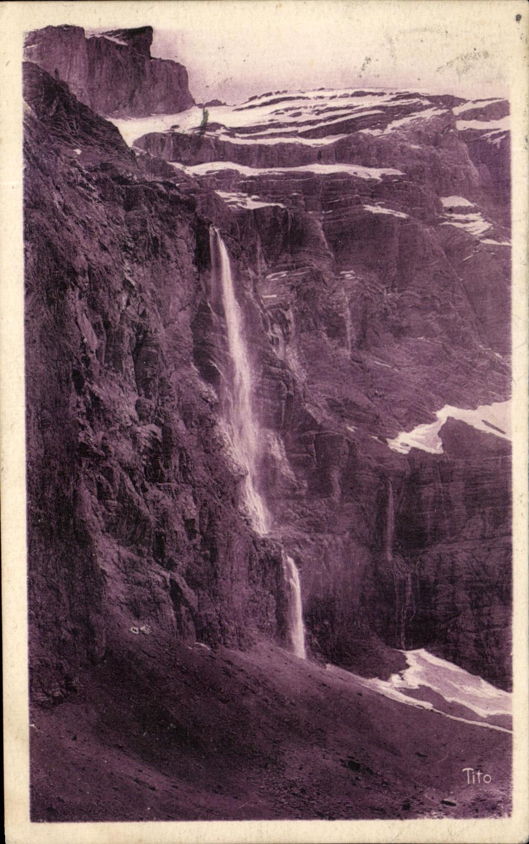CPA Gavarnie La Grande Cascade Les Beaux Paysages de Frances Les Pyrenees