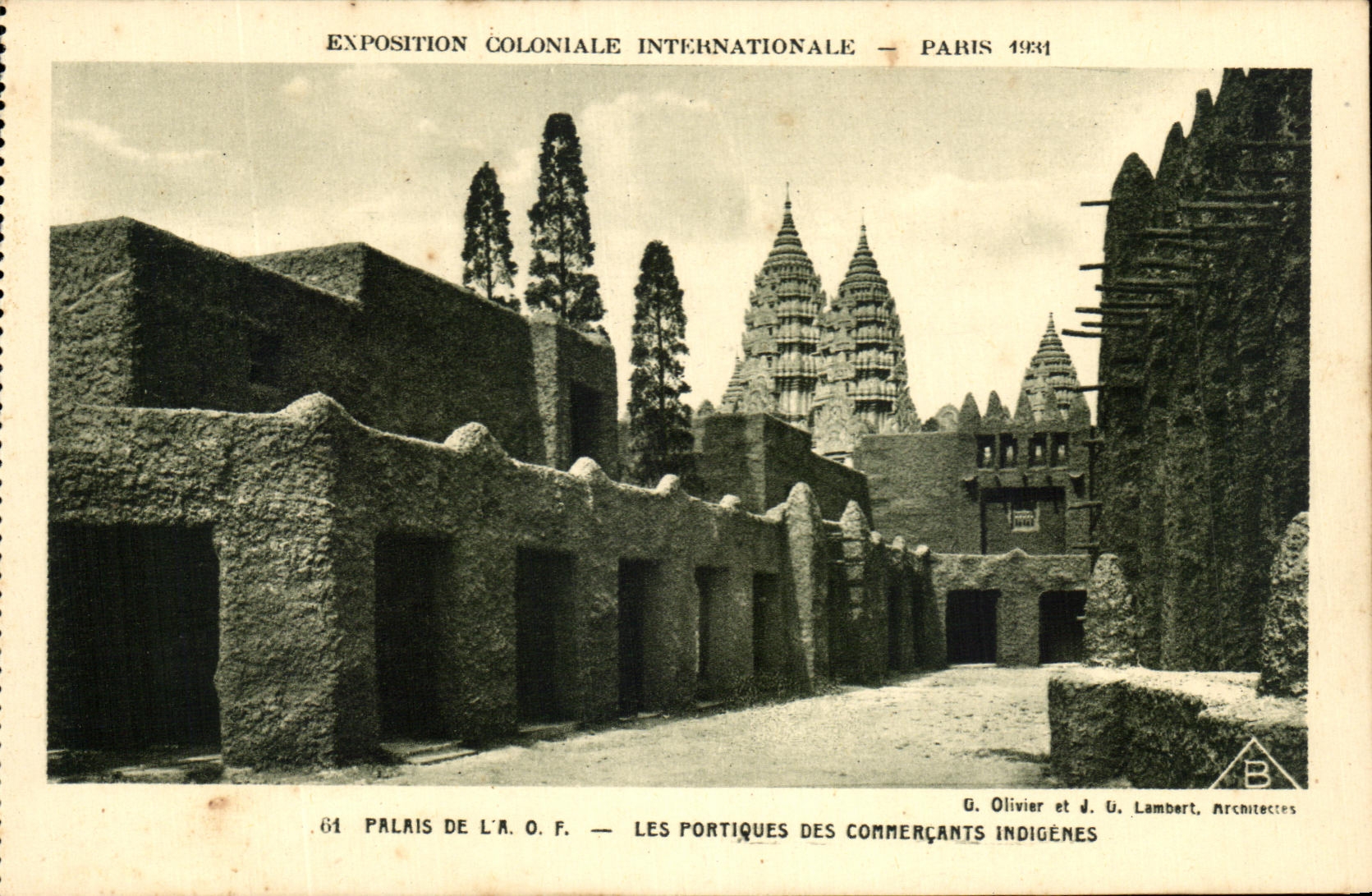 CPA Expostion Coloniale Internationale Paris 1931 Palais De L'AOF Les Portiques Des Commercants Indigenes
