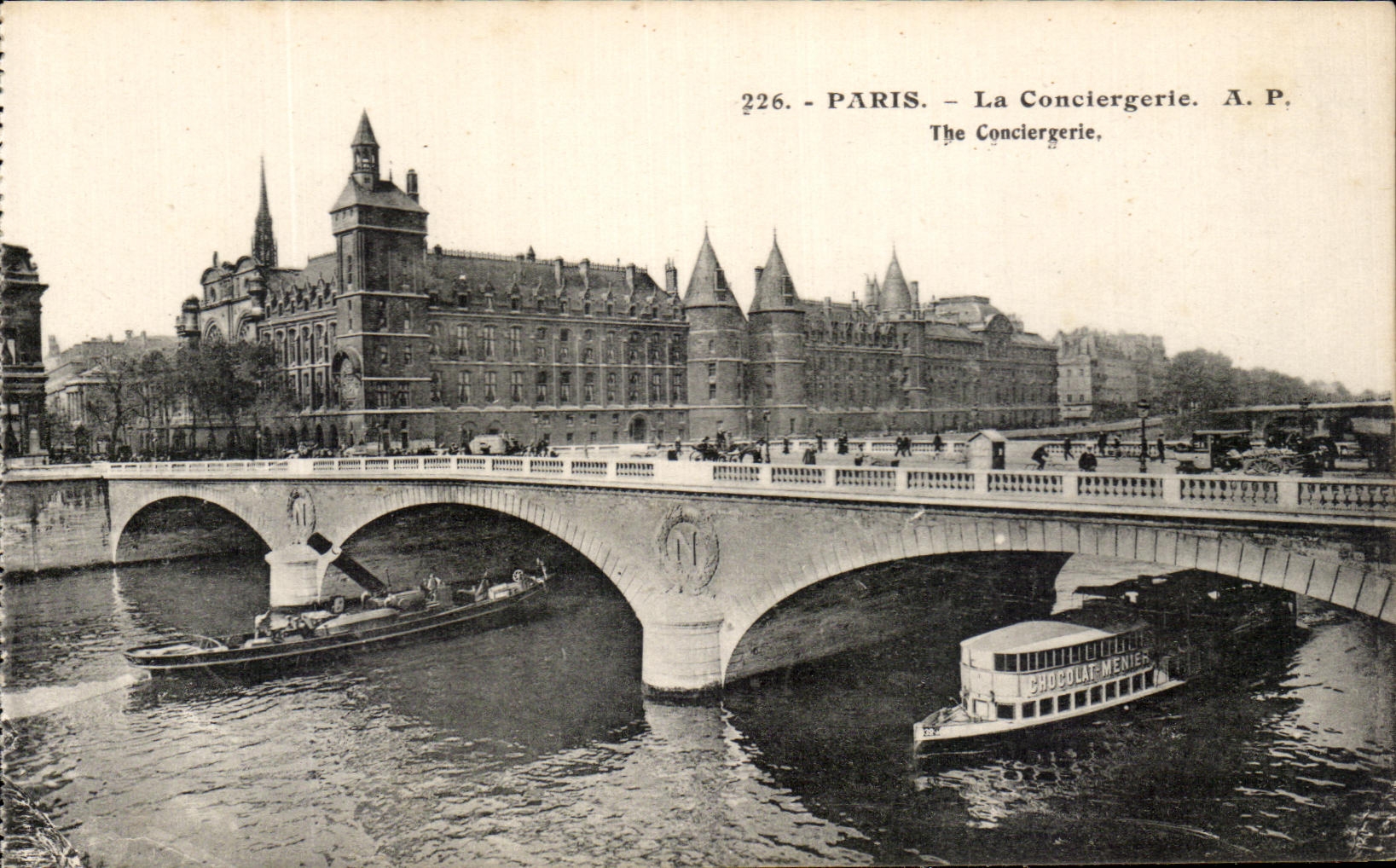 CPA Paris La Conciergerie Peniche Bateau
