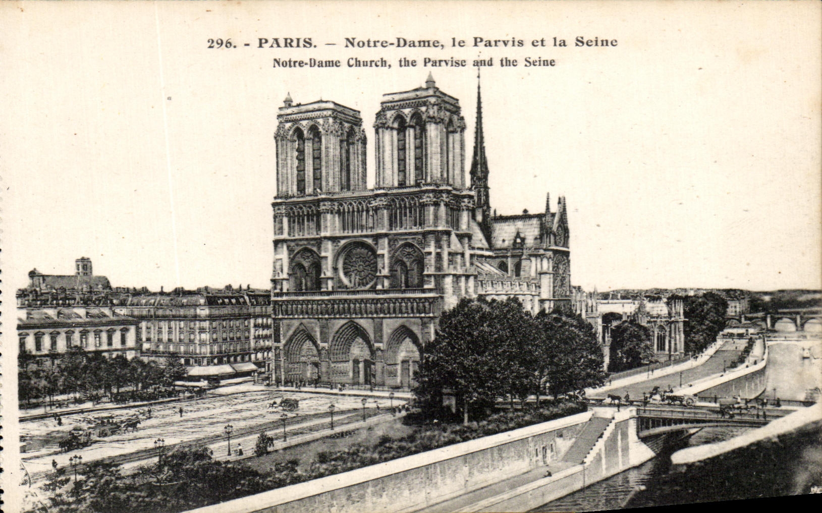 CPA Paris Notre Dame the Square and the Seine