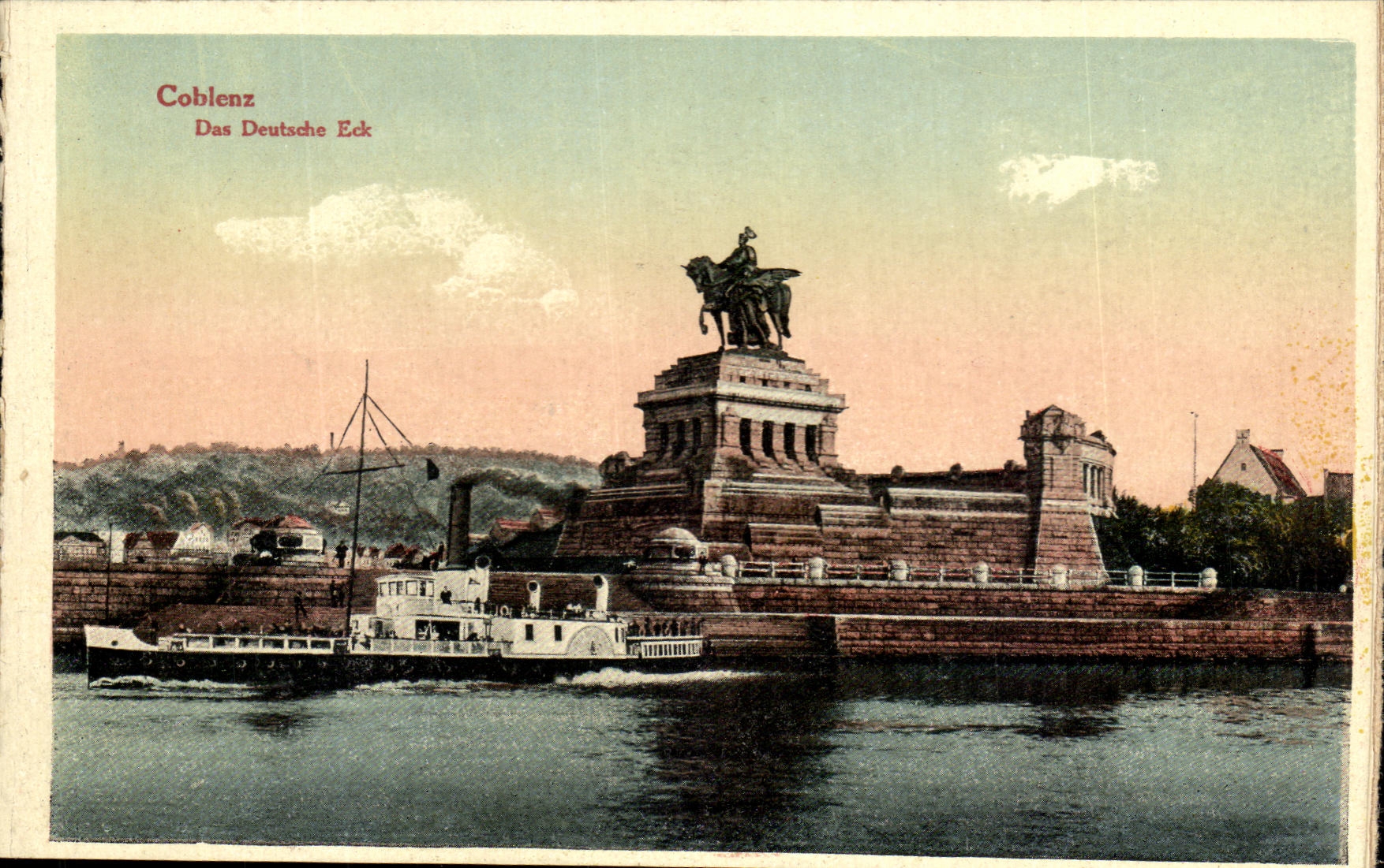 CPA Coblenz Das Deutsche Eck Bateau