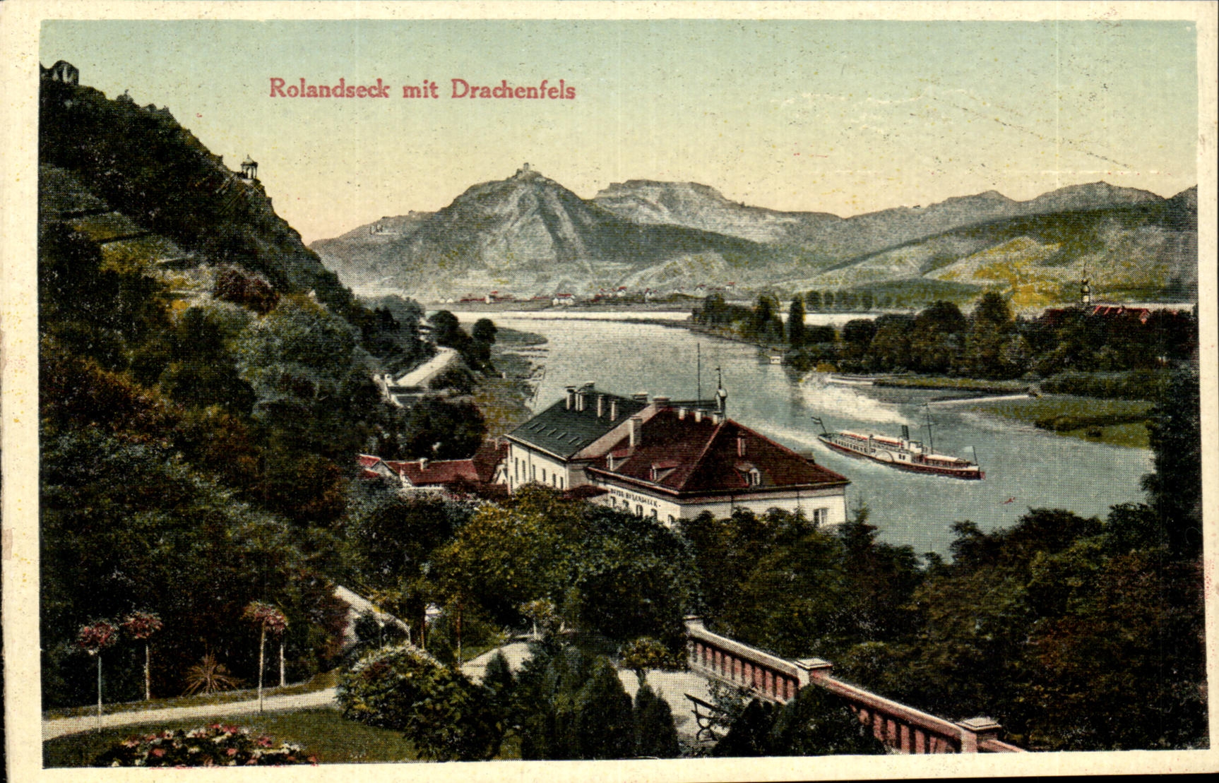 CPA Rolandseck mit Drachenfels 