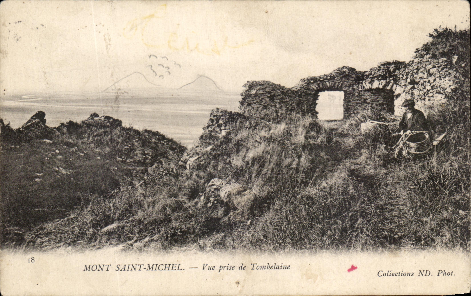 CPA Mont Saint Michel Vue Prise de Tombelaine (animee)