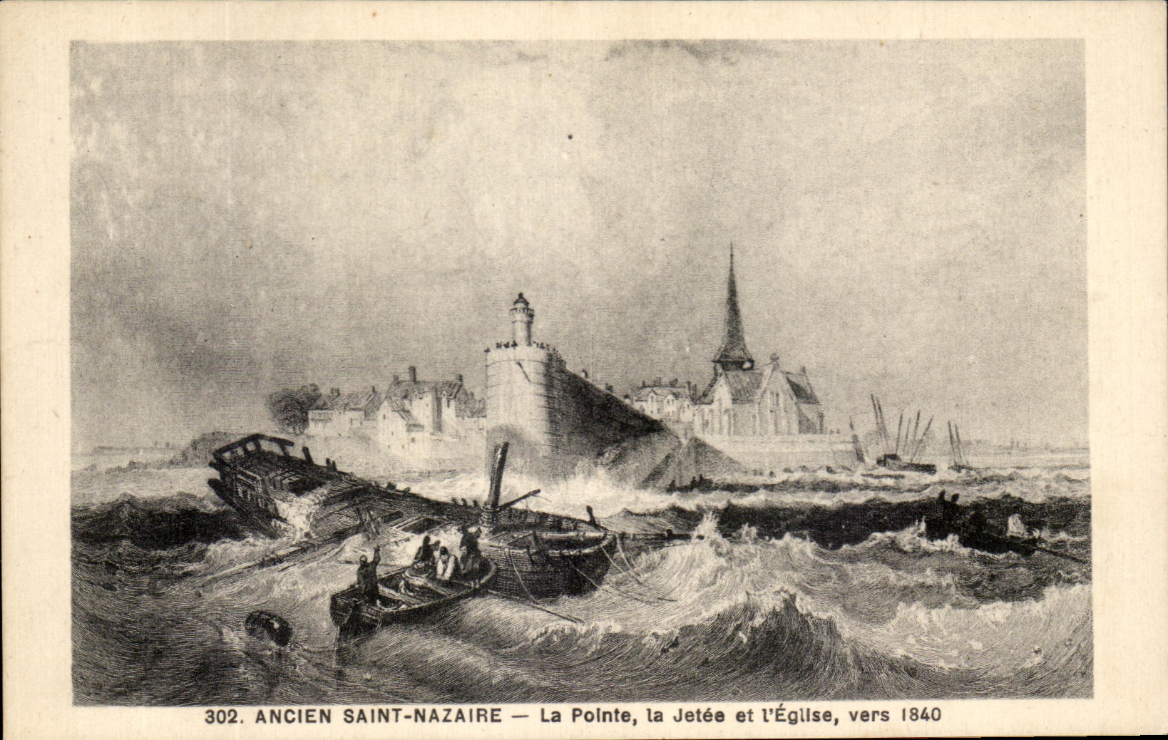 Old CPA Saint Nazaire the Point the Pier and the Church Towards Boat