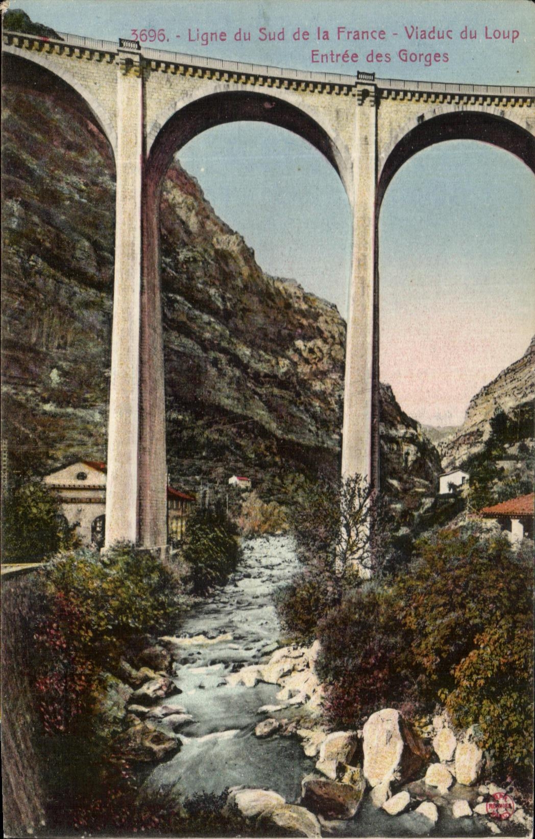 CPA Ligne du Sud de la France Viaduc du Loup Entree des Gorges
