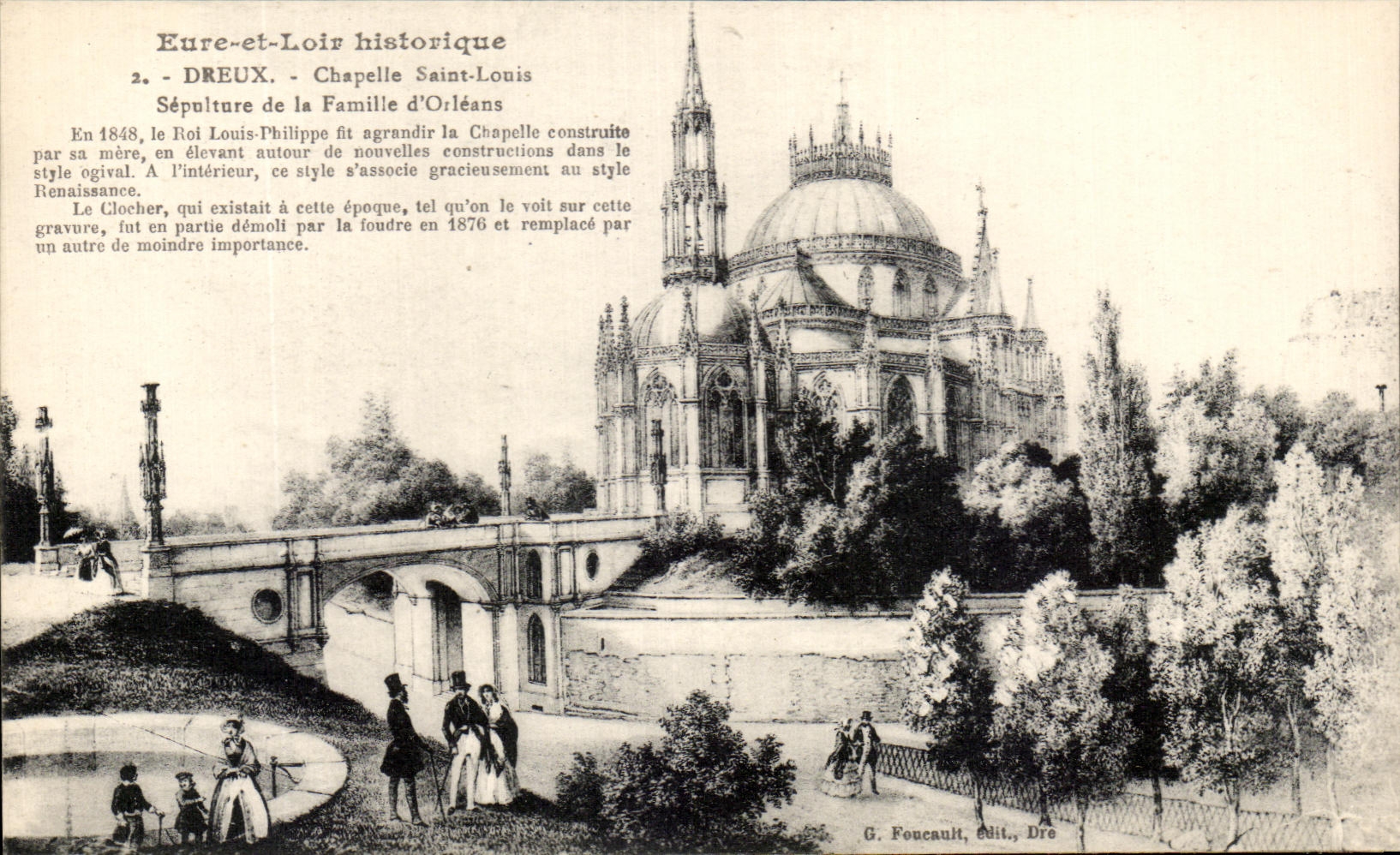 CPA el Eure y el entierro historico de St Louis de la camara acorazada de Loir Dreux de la familia de Orleans