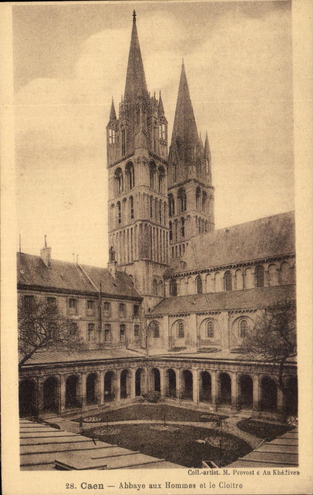 CPA Caen Abbey With the Men And the Cloister