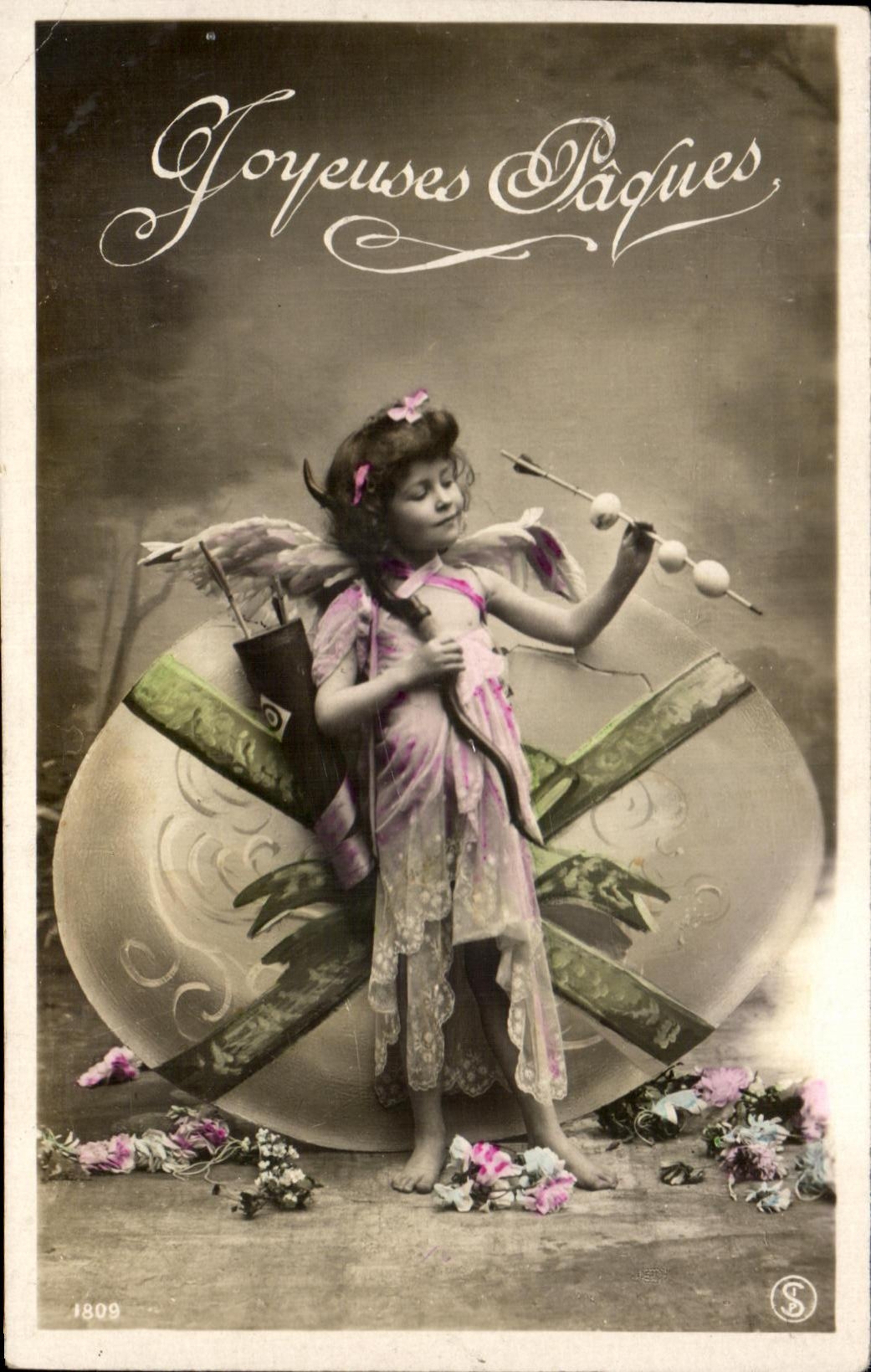 Merry CPA Fantasy Child Easter Peuf Angel