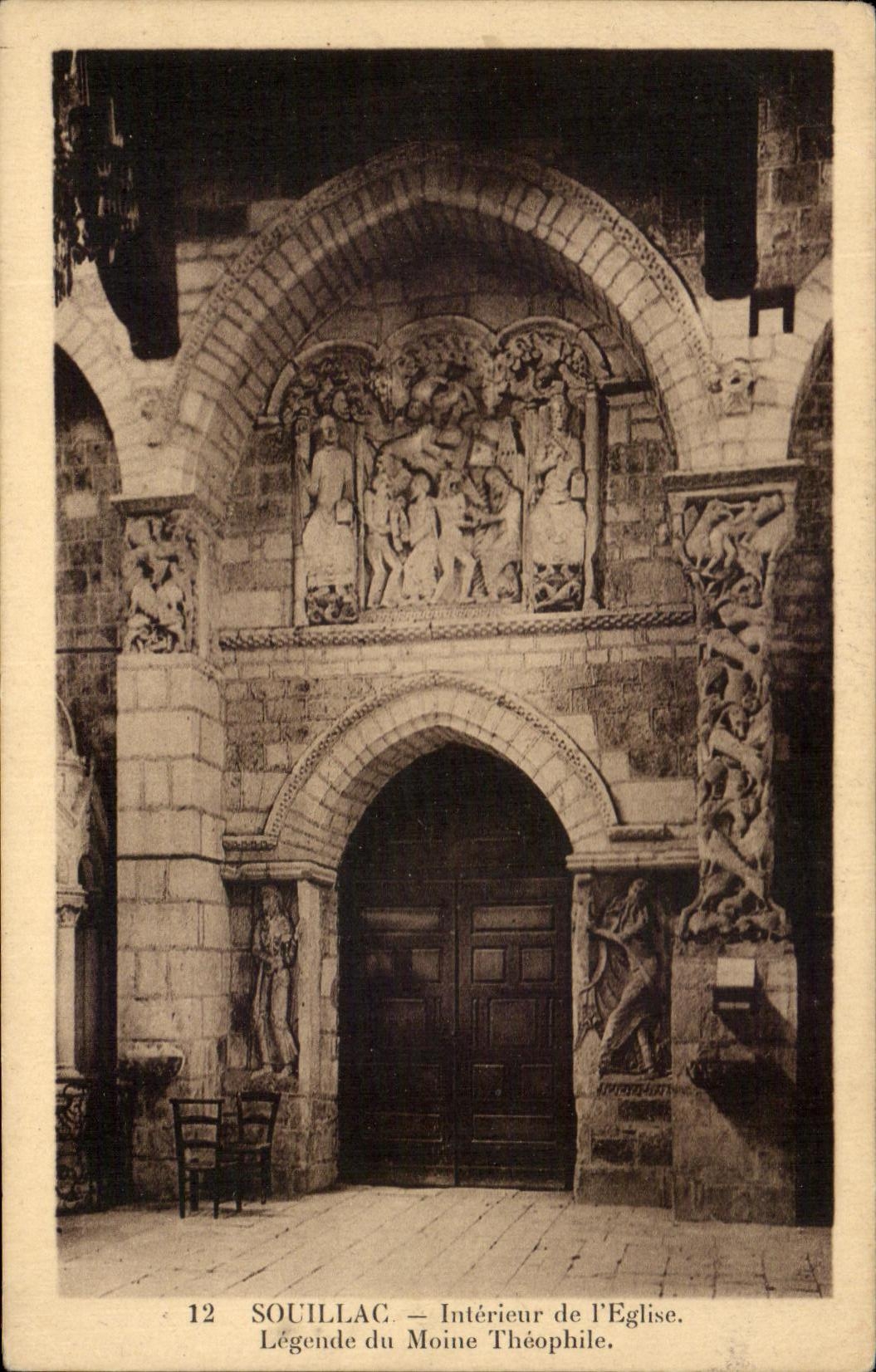 CPA Souillac Interieur De L'Eglise Legende Du Moine Theophile