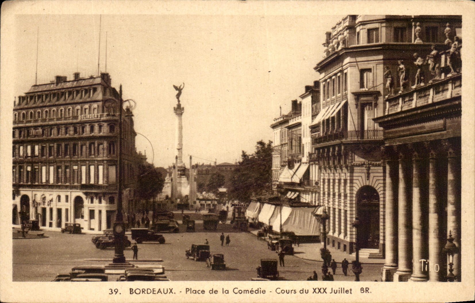 CPA Bordeaux Place De La Comedie Cours Du XXX Juillet