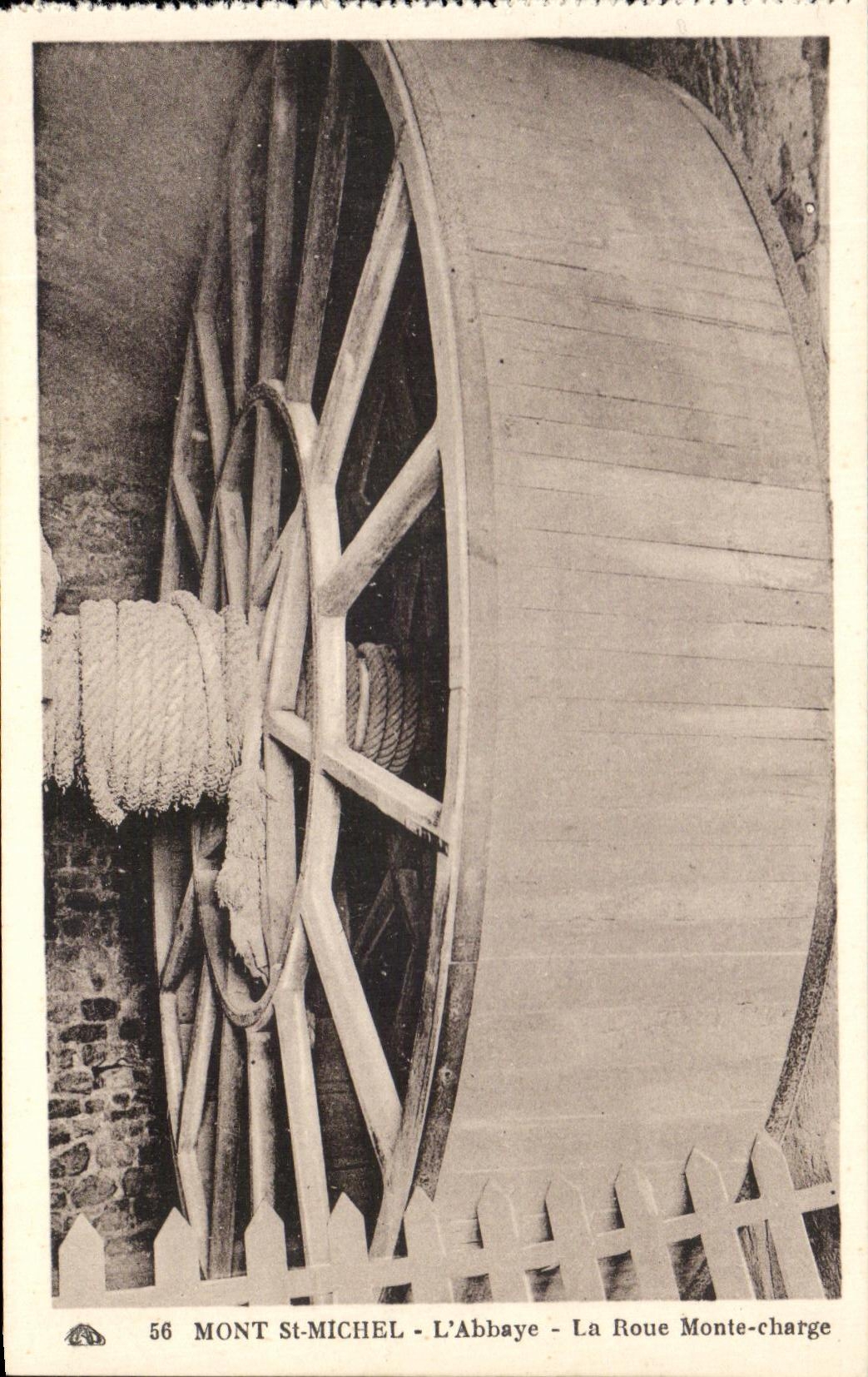 CPA Mont St Michel the Abbey the Wheel Assembles Load