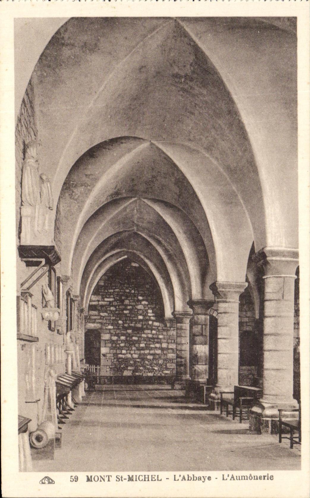 CPA Mount St Michel the Abbey Aumouerie