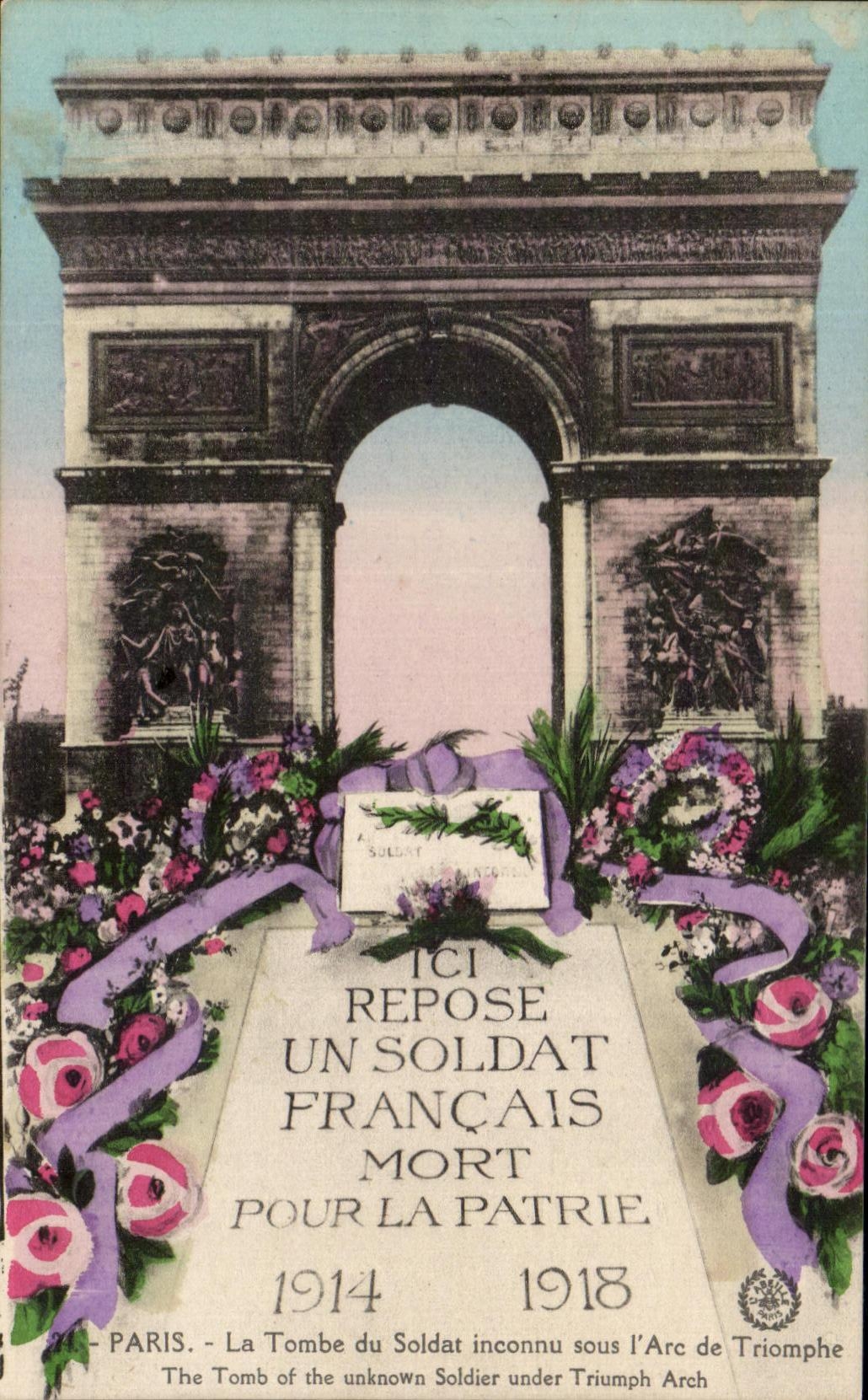 CPA Paris la tumba del soldado desconocido debajo de Arc De Triomphe